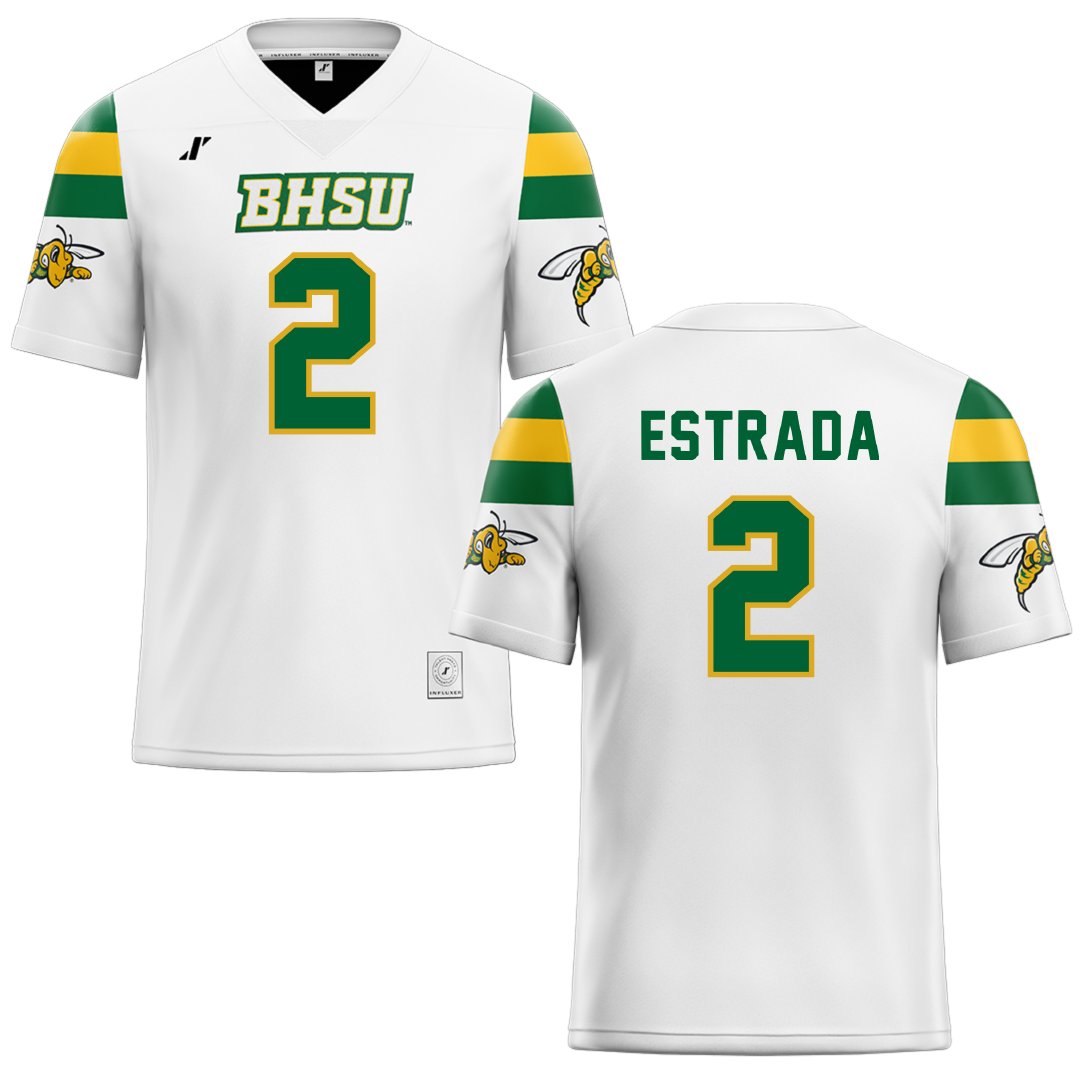 Black Hills State University White Football Jersey - #2 Arty Estrada