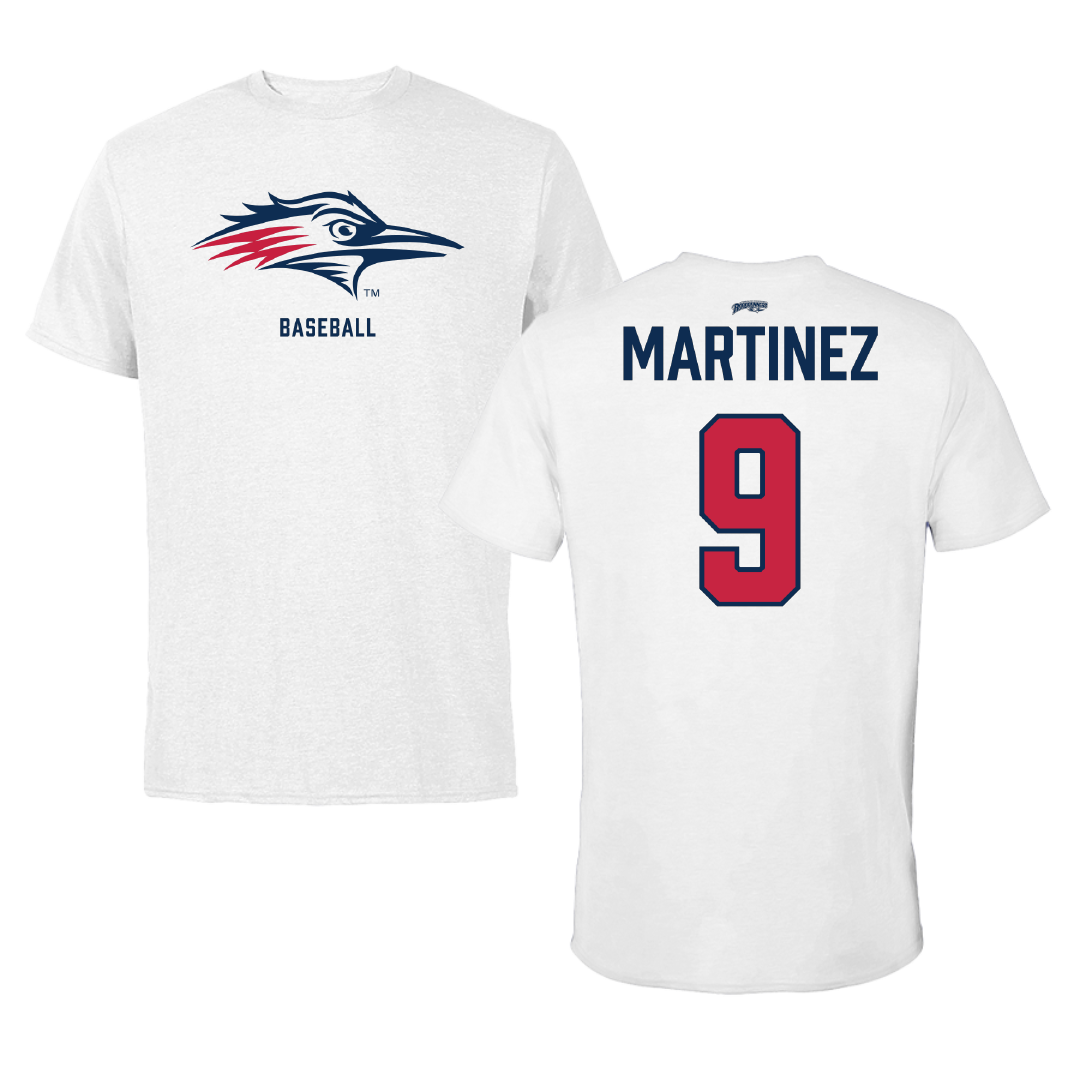 Metropolitan State University of Denver Baseball White Performance Tee - #9 Alek Martinez