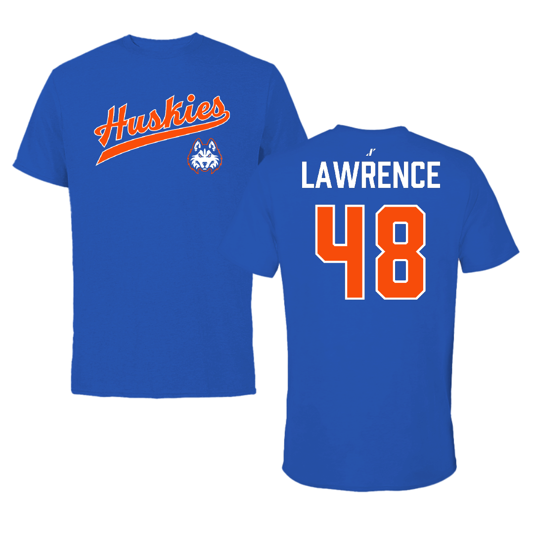 Houston Christian University Football Blue General Tee - #48 Agape Lawrence