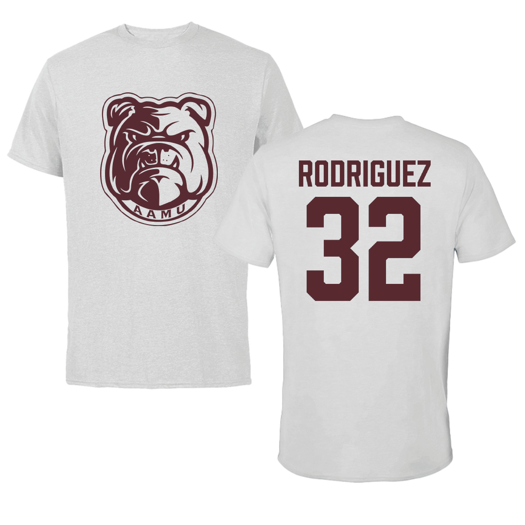 Alabama A&M University Baseball Light Gray Performance Tee - #32 Edgar Rodriguez