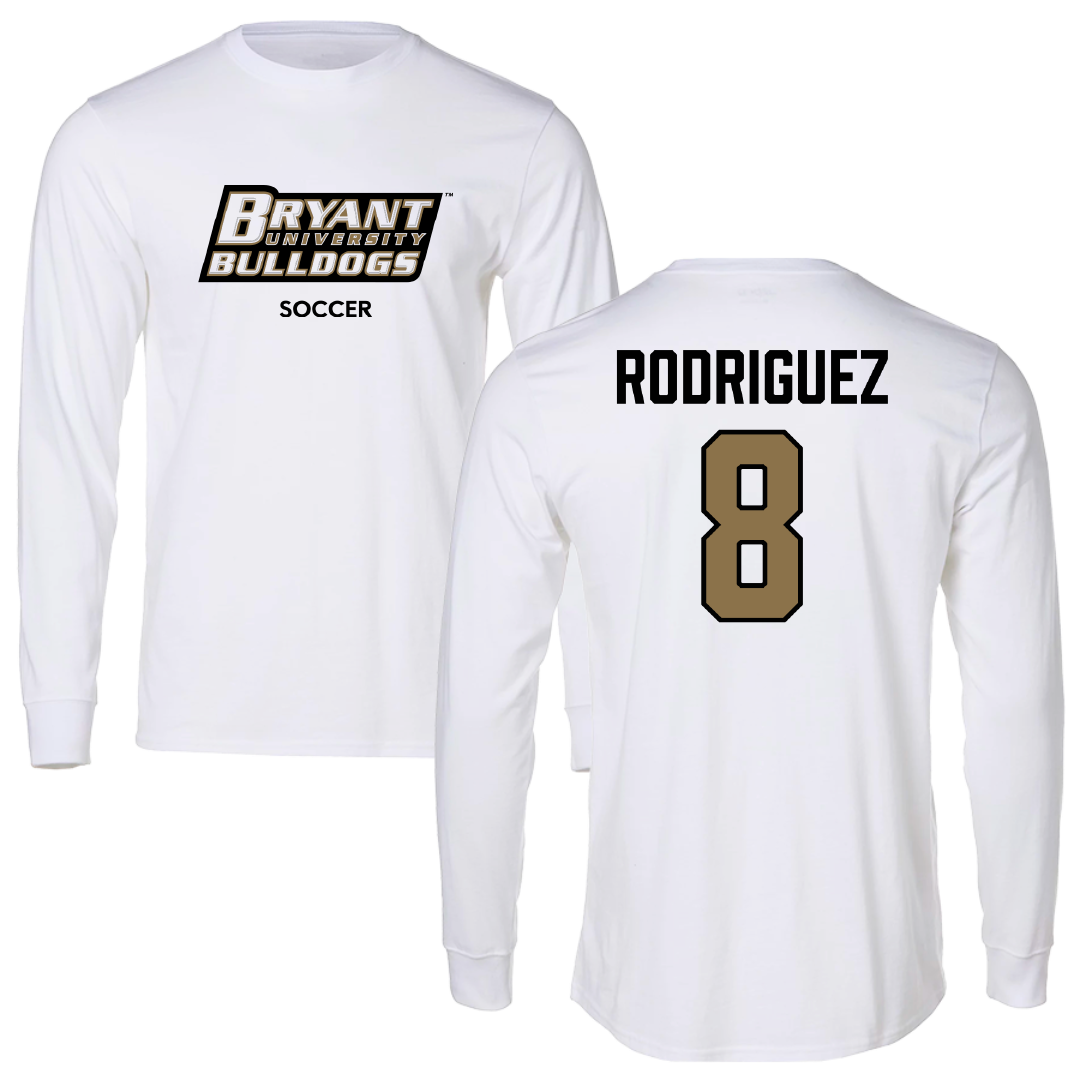 Bryant University Soccer (M) White Long Sleeve - #8 Diego Rodriguez
