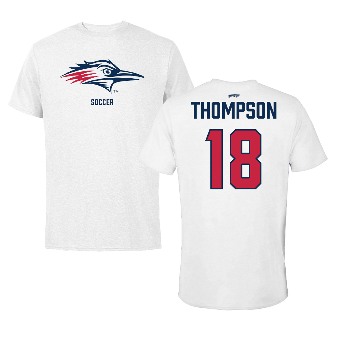Metropolitan State University of Denver Soccer (W) White Performance Tee - #18 Jocelyn Thompson
