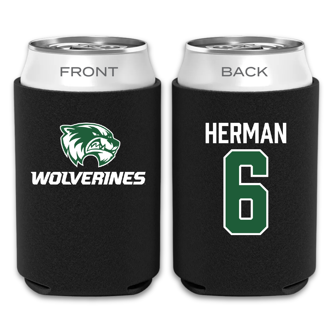 Utah Valley University Baseball Black Can Cooler - #6 Carston Herman