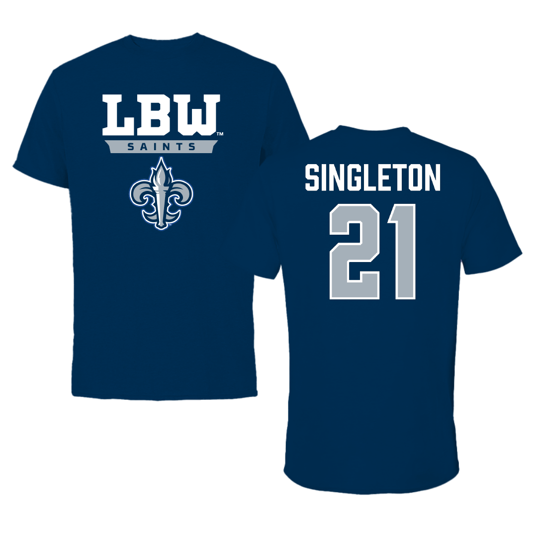Lurleen B. Wallace Community College Basketball (W) Navy Tee - #21 Sage Singleton
