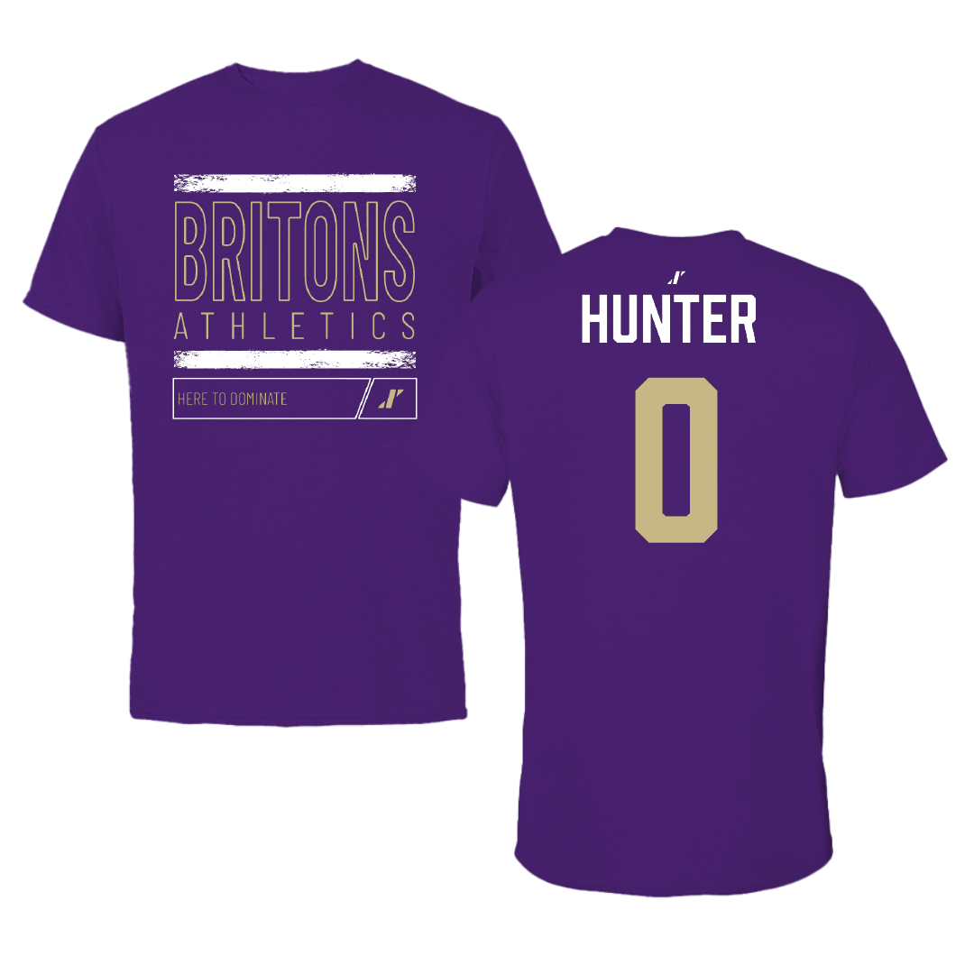 Albion College Football Purple Dominate Tee - #0 Amarr  Hunter