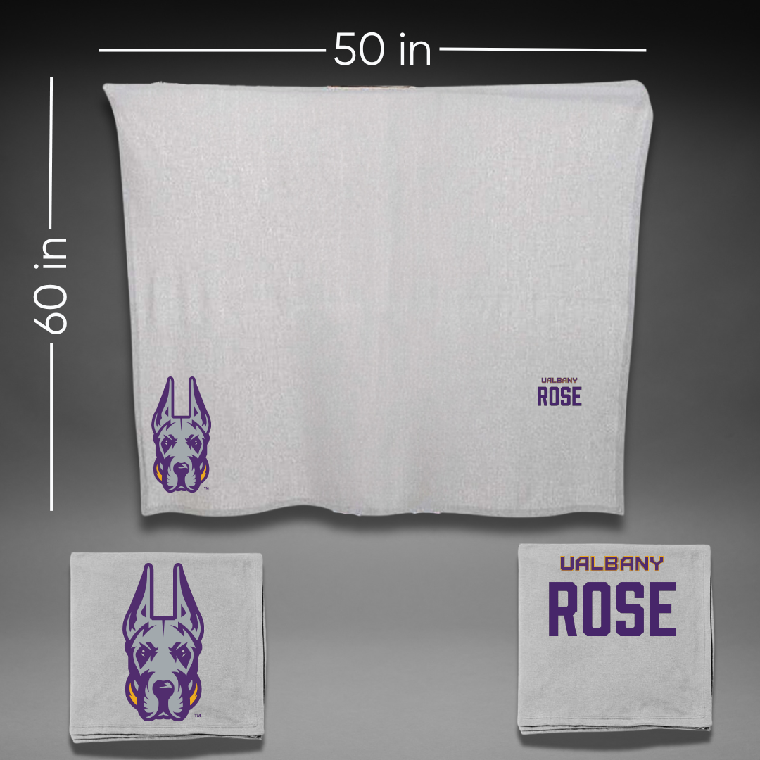 University at Albany TF and XC Gray Blanket - Scarlett Rose