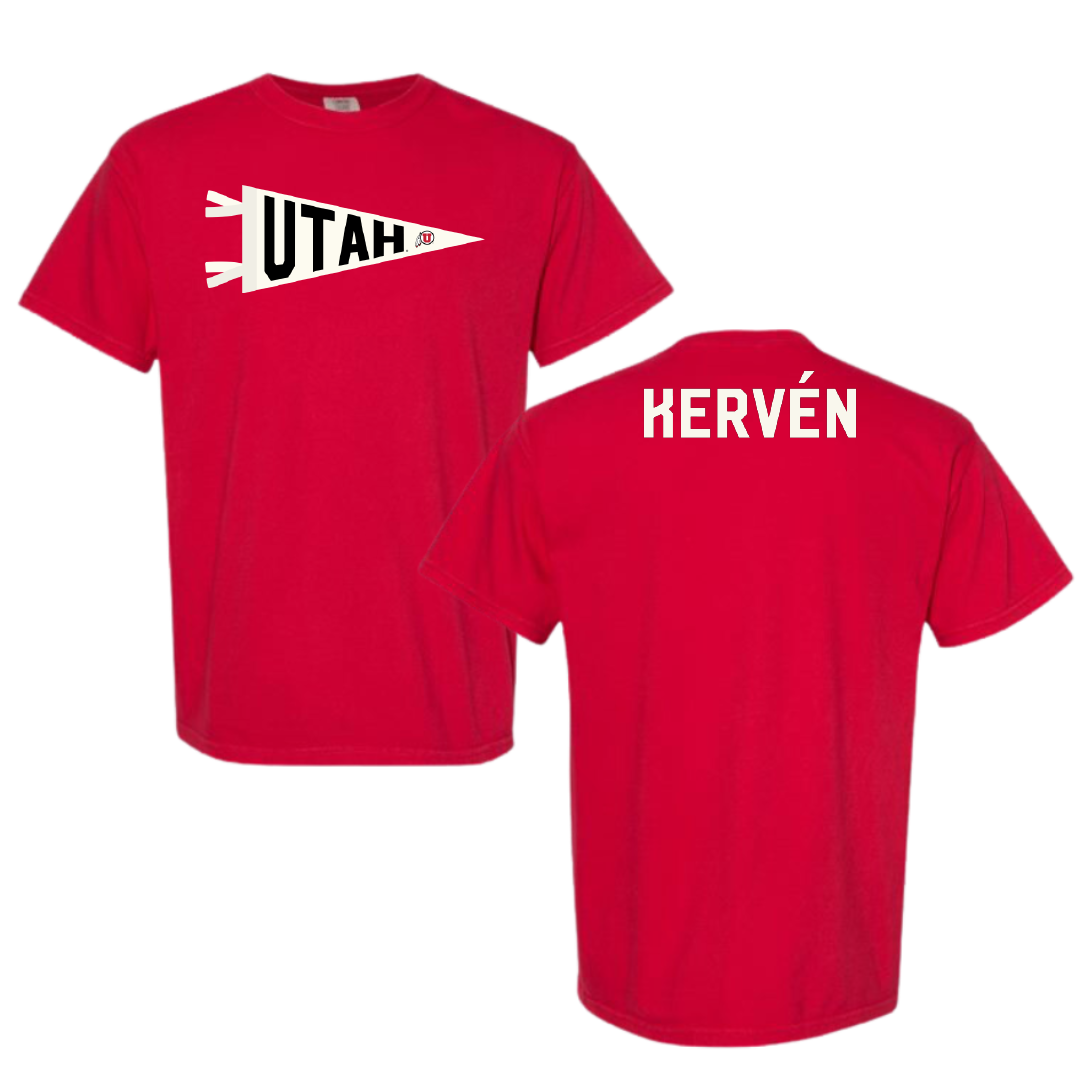 University of Utah Skiing Red Pennant Comfort Colors Tee - Michelle Kervén