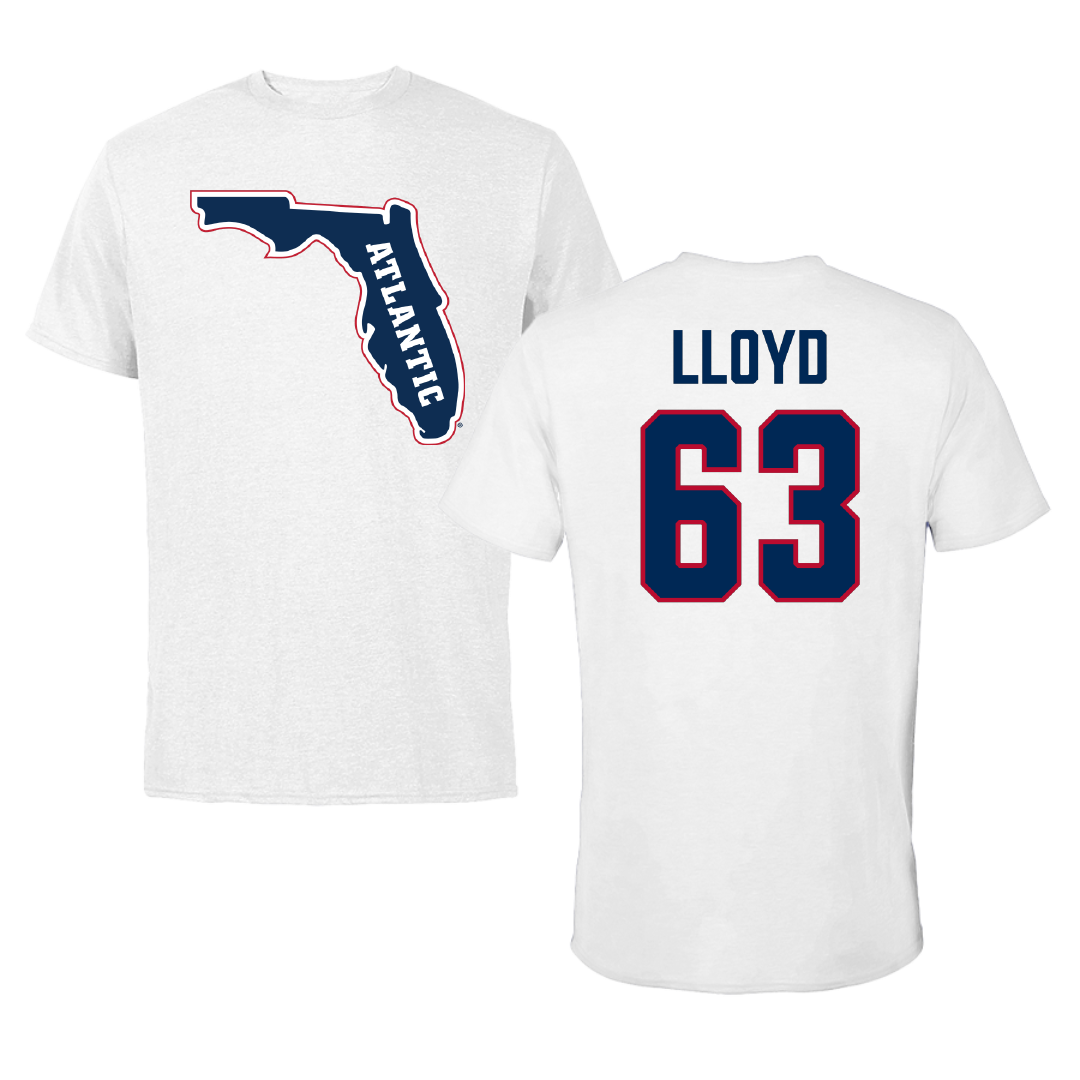 Florida Atlantic University Football White Tee - #63 Dylan Lloyd
