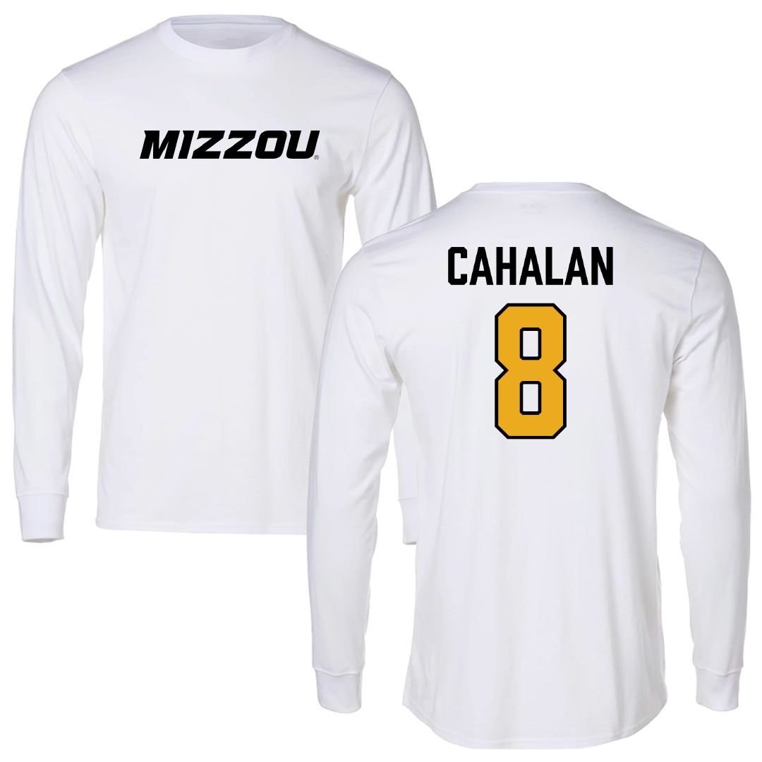 University of Missouri Softball White Long Sleeve - #8 Claire Cahalan