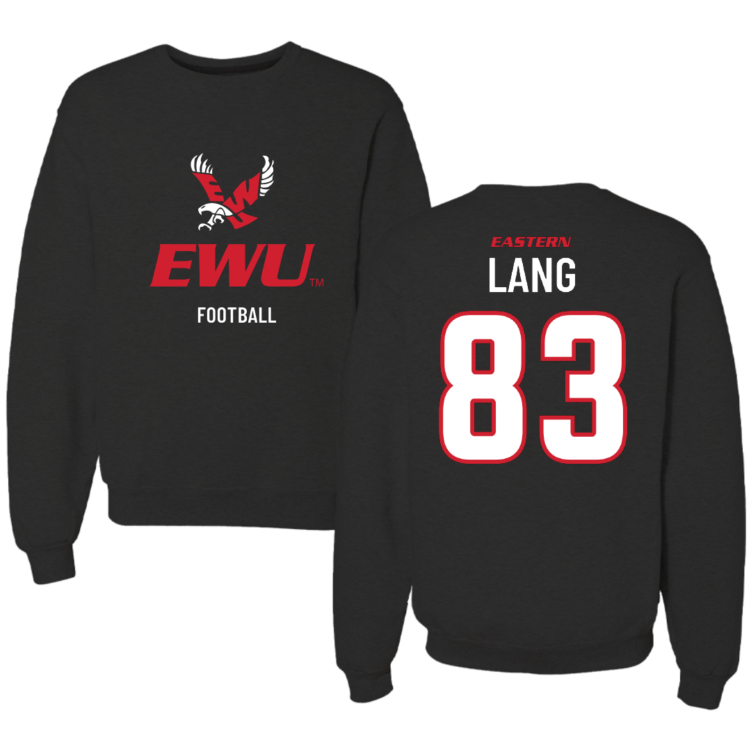 Eastern Washington University Football Black EWU Crewneck - #83 Rylin Lang