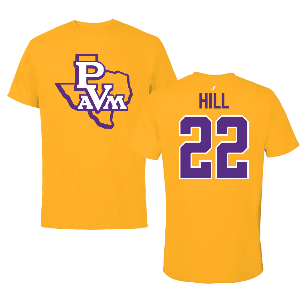 Prairie View A&M University Volleyball Gold Performance Tee - #22 D'Mya Hill