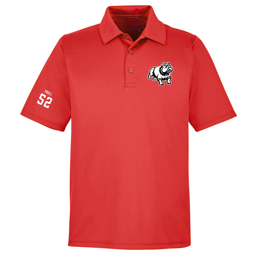 Gardner-Webb University Football Red Polo - #52 Jacob Mull