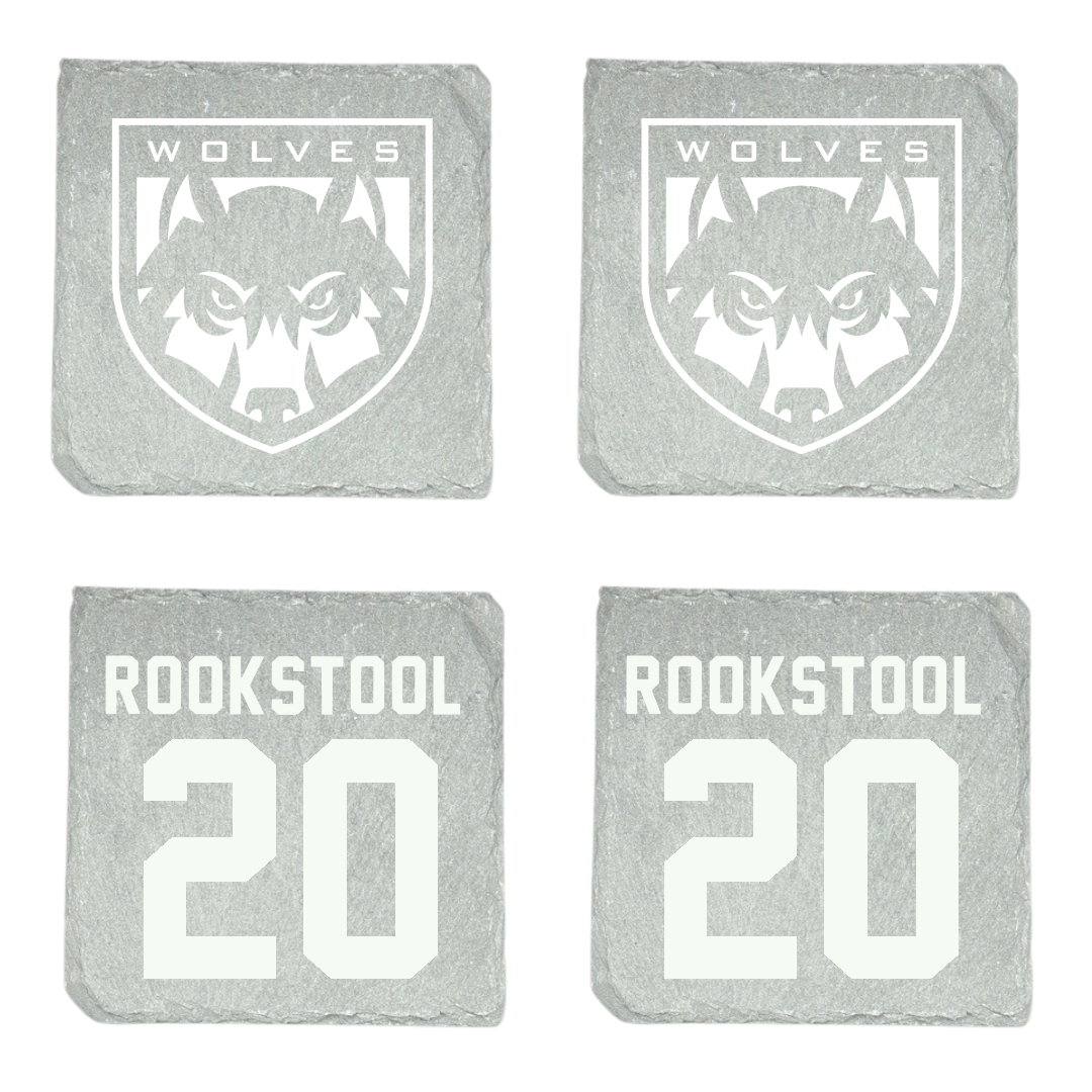 Western Oregon University Basketball (W) Stone Coaster (4 Pack)  - #20 Kylani Rookstool
