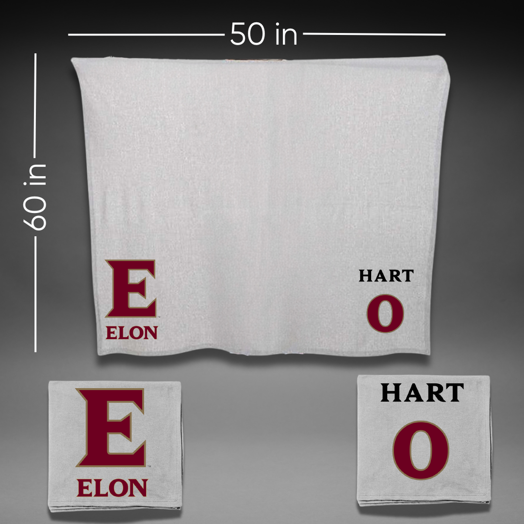 Elon University Football Gray Blanket - #0 Tony Hart