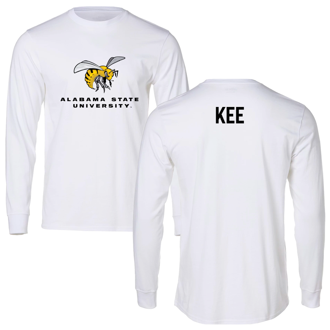 Alabama State University TF and XC White Block Long Sleeve - Vejarrica Kee