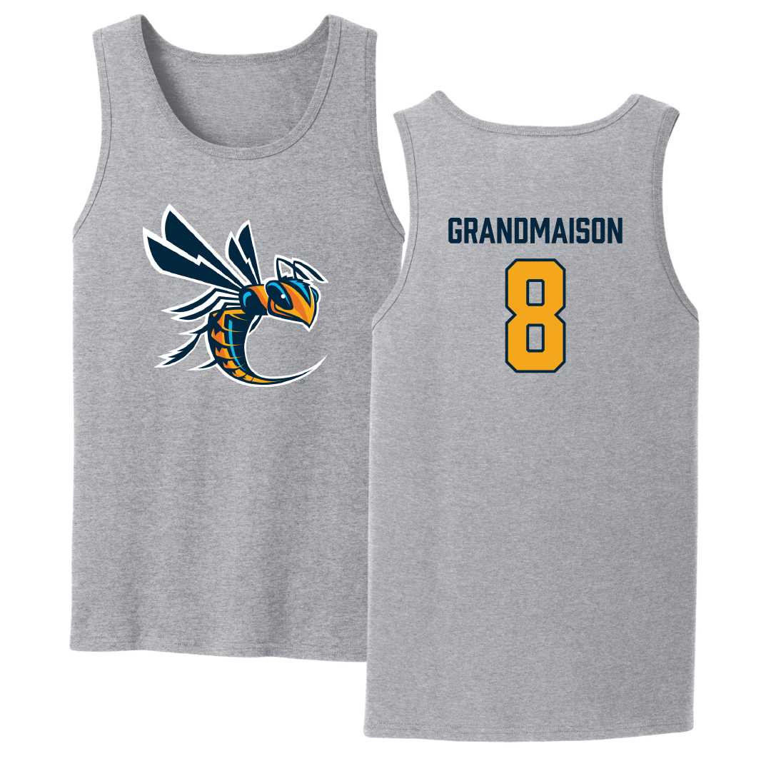 Cedarville University Baseball Sport Gray Tank Top - #8 Simon Grandmaison