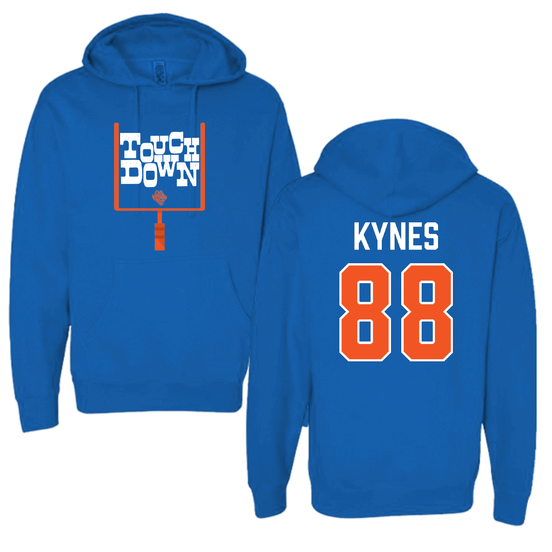 Savannah State University Football Blue Touchdown Hoodie - #88 Ivan Kynes