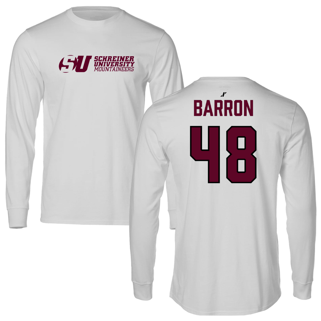 Schreiner University Baseball Light Gray Performance Long Sleeve - #48 Eli Barron