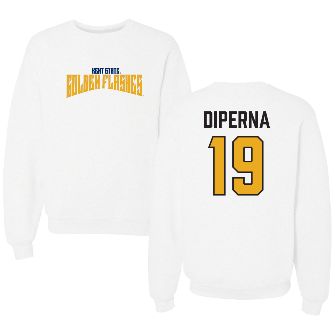 Kent State University Lacrosse (W) White Classic Crewneck - #19 Mia DiPerna