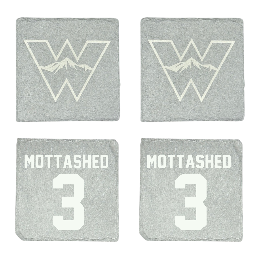 Western Colorado University Basketball Stone Coaster (4 Pack)  - #3 Mason Mottashed