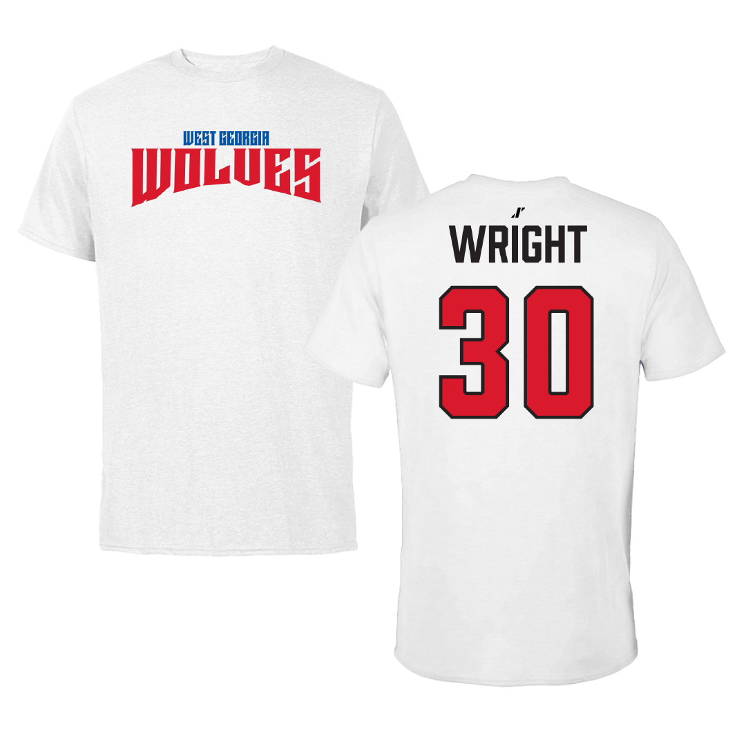 University of West Georgia Baseball White Classic Performance Tee - #30 Zane Wright