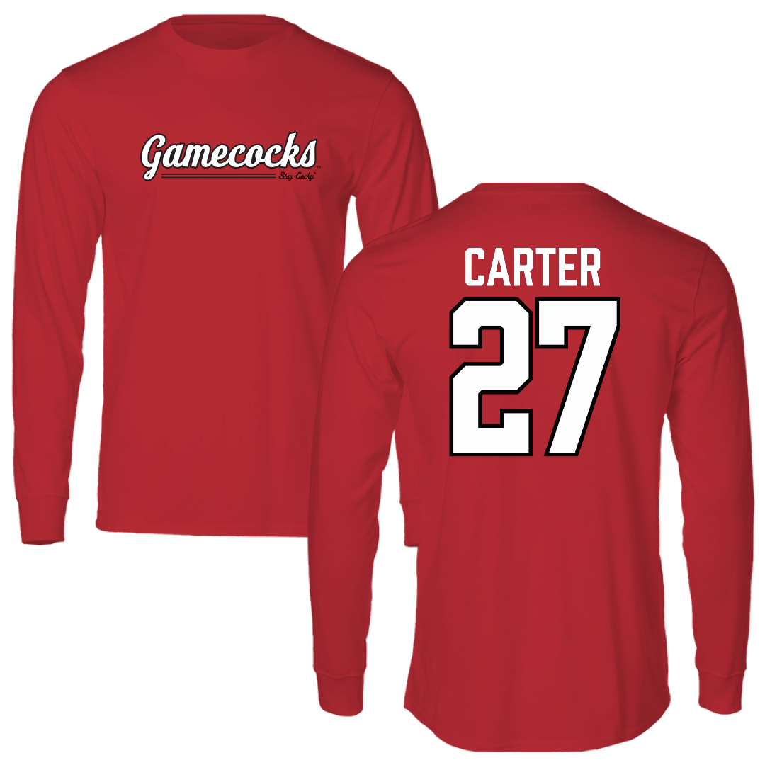 Jacksonville State University Softball Red General Long Sleeve - #27 Kat Carter