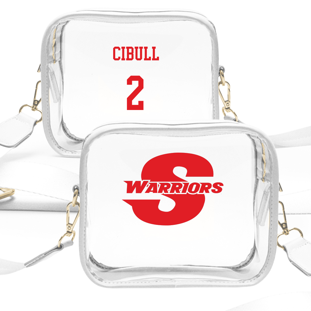 Stanislaus State Basketball (M) White Clear Stadium Bag - #2 Jason Cibull