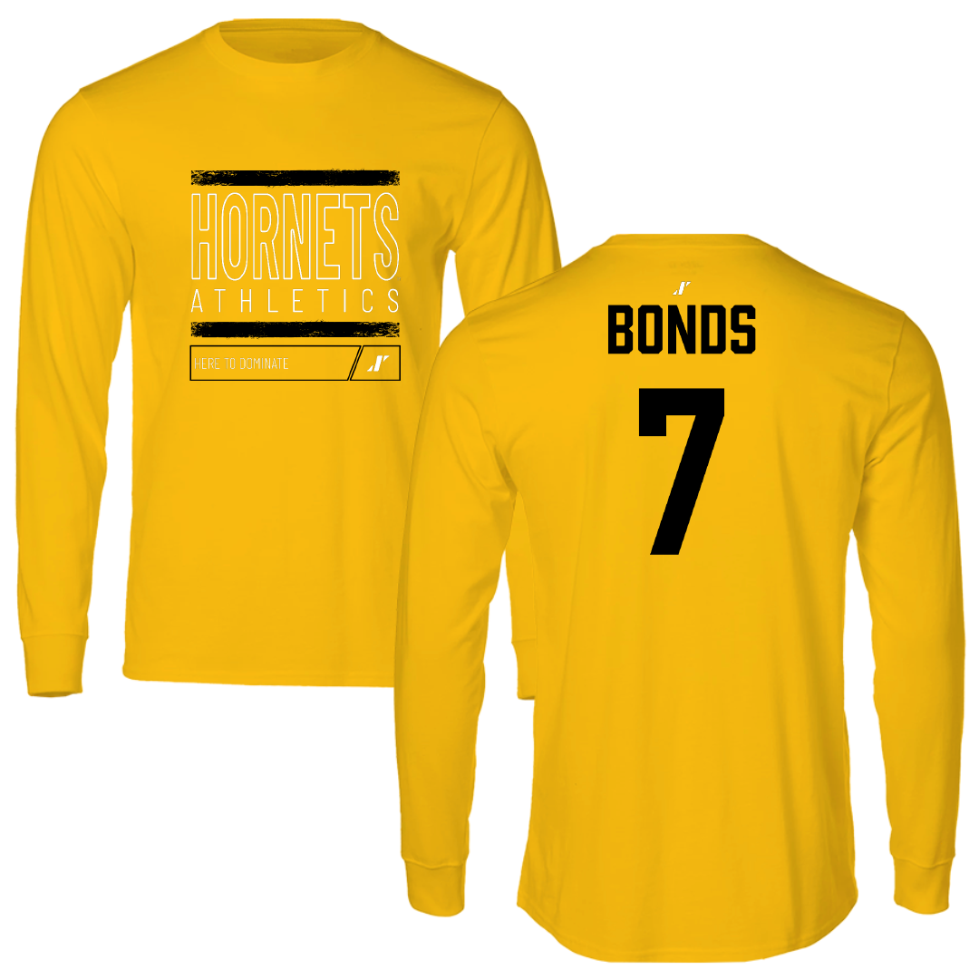 Alabama State University Basketball Gold Dominate Long Sleeve - #7 Damarion Bonds
