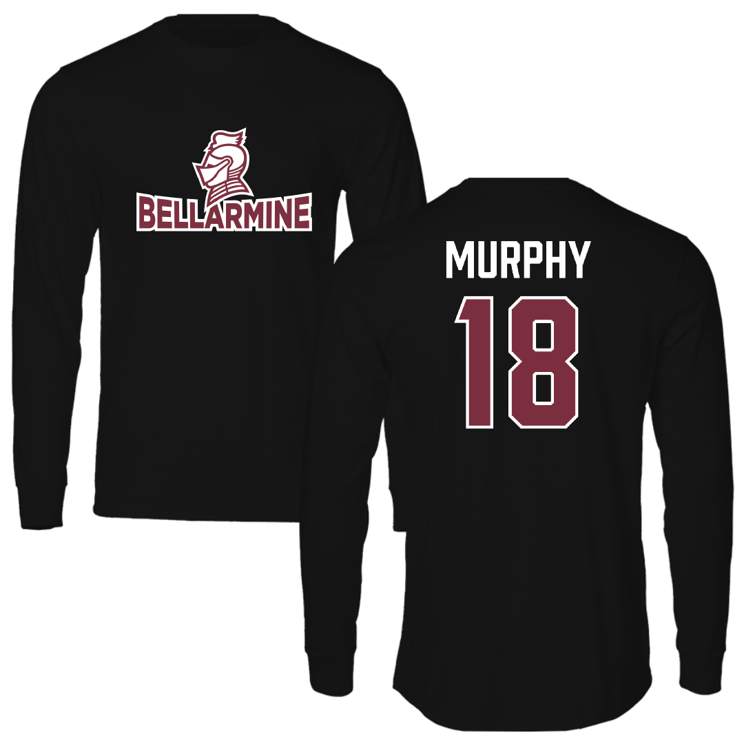 Bellarmine University Soccer (M) Black Performance Long Sleeve - #18 Max Murphy
