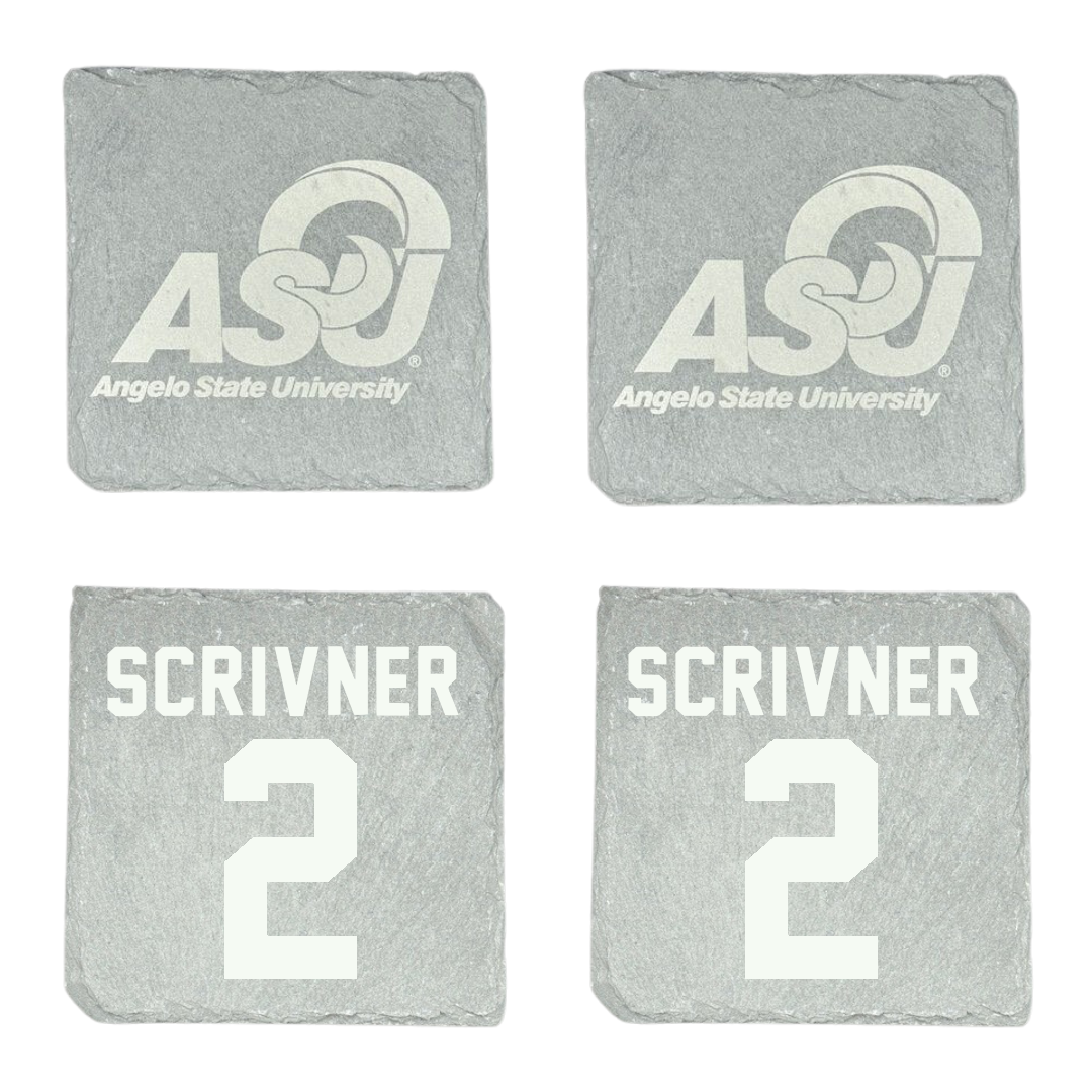 Angelo State University Volleyball Stone Coaster (4 Pack)  - #2 Madison Scrivner