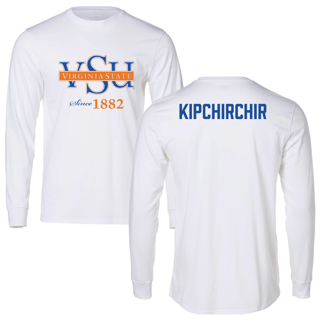 Virginia State University TF and XC White Performance Long Sleeve - Emmanuel Kipchirchir