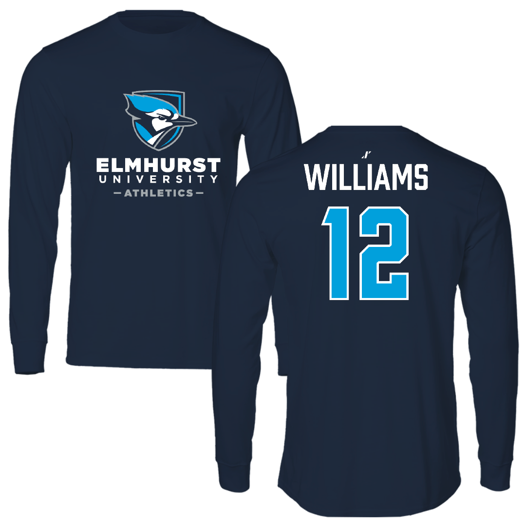 Elmhurst University Lacrosse (W) Navy Performance Long Sleeve - #12 Alannah Williams