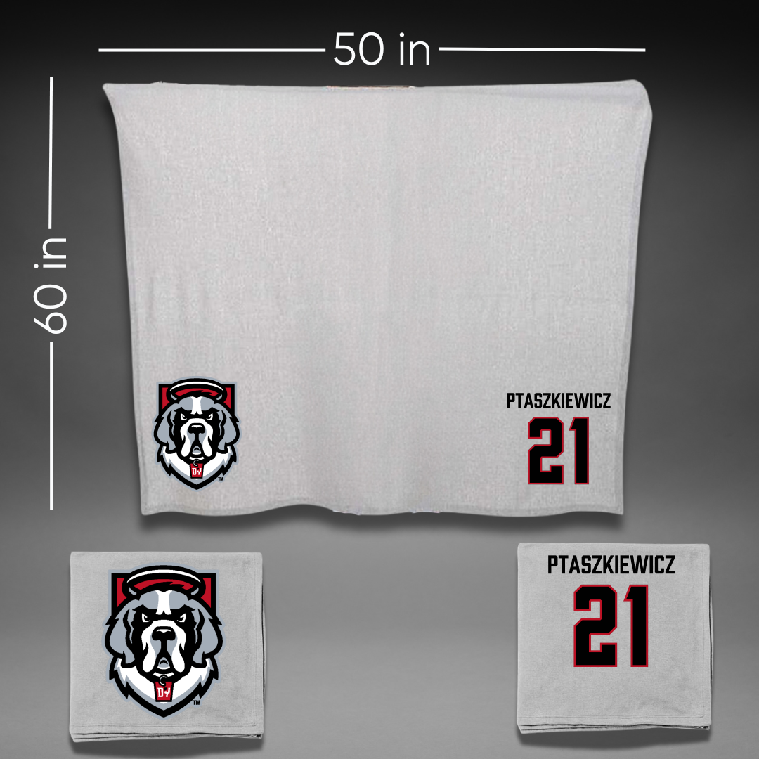 D'Youville University Volleyball (M) Gray Blanket - #21 Dempsey Ptaszkiewicz
