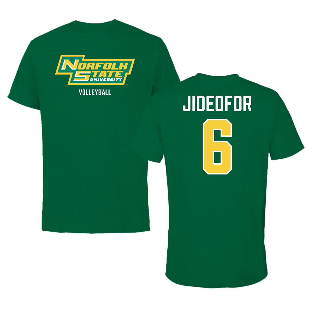 Norfolk State University Volleyball (W) Green Performance Tee - #6 Adlene Jideofor