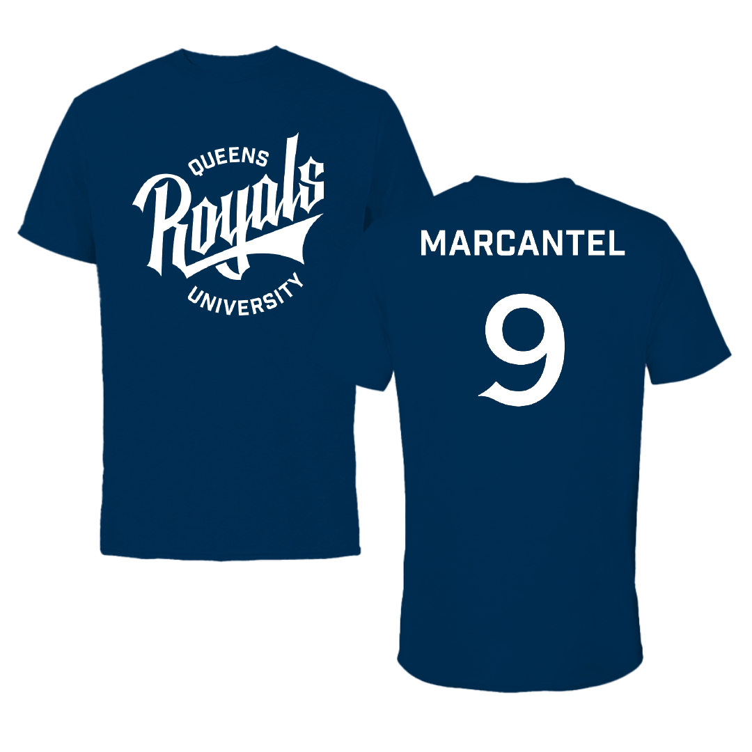 Queens University of Charlotte Baseball Navy Performance Tee - #9 Charles Marcantel