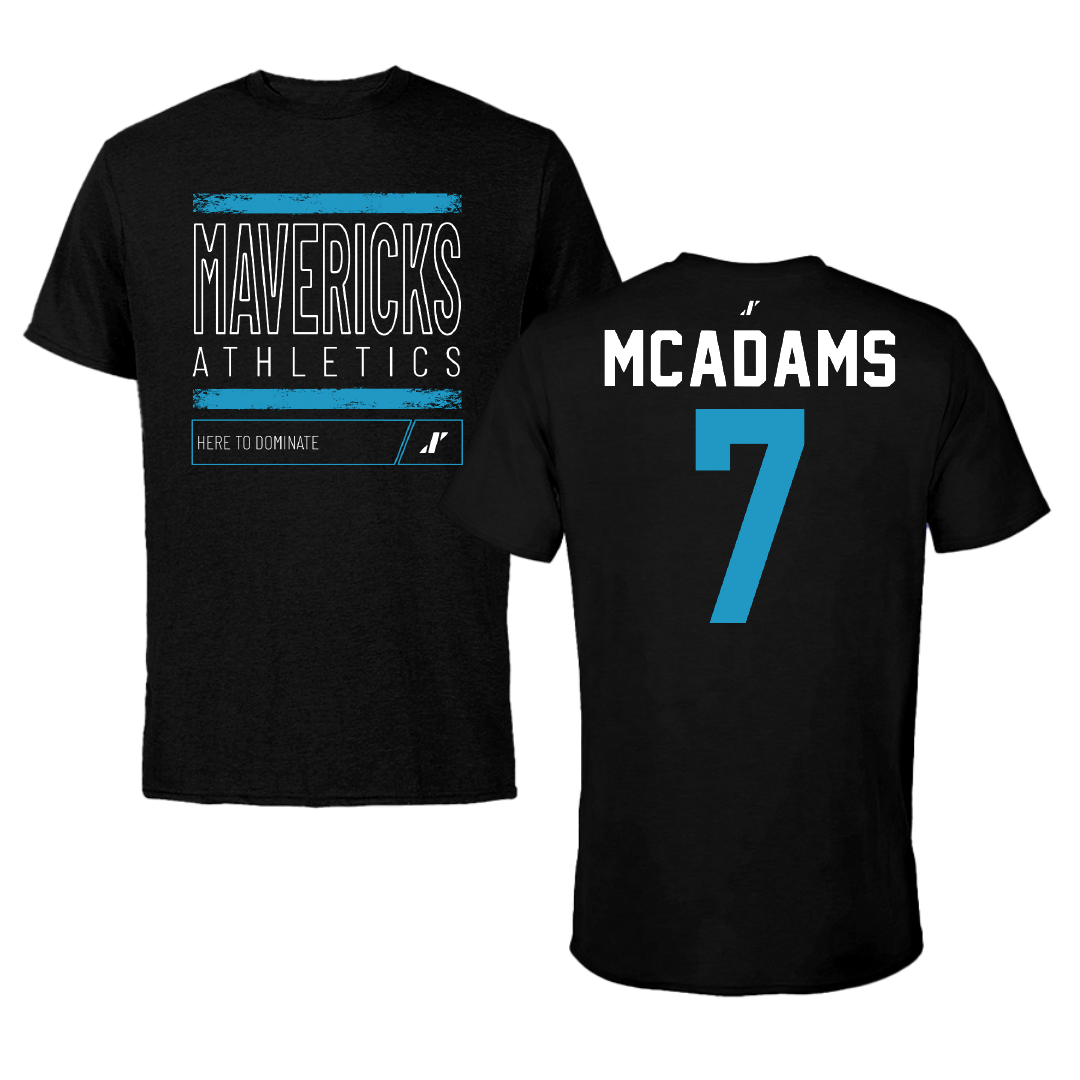 Mercy University Baseball Black Dominate Performance Tee - #7 Sean McAdams