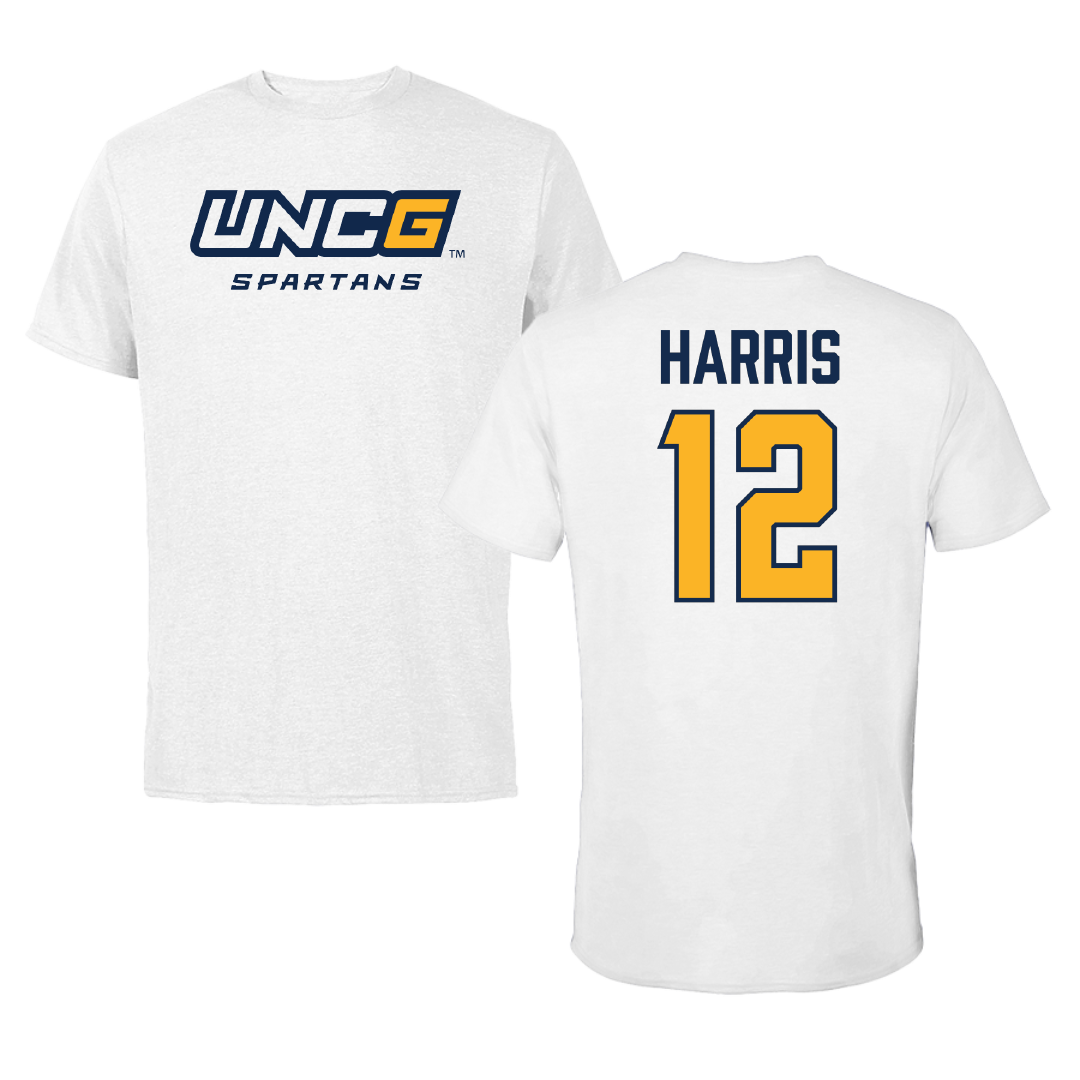 UNC Greensboro Basketball (W) White Performance Tee - #12 Ciara Harris