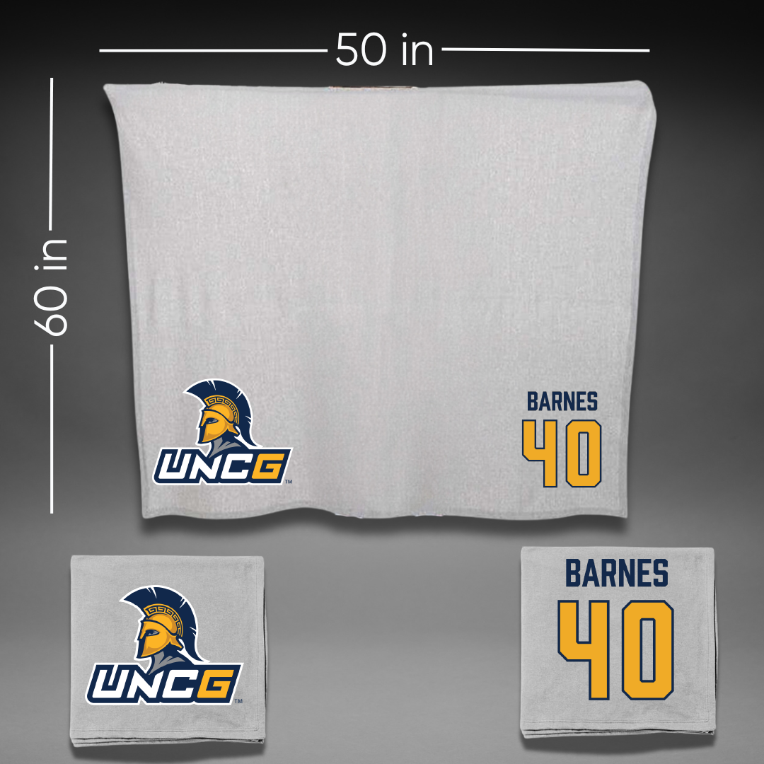 UNC Greensboro Baseball Gray Blanket - #40 Cole Barnes