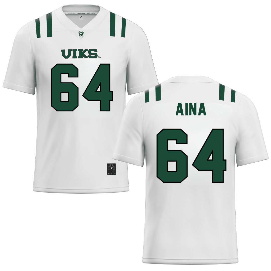 Portland State University White Football Jersey - #64 Sonny Aina