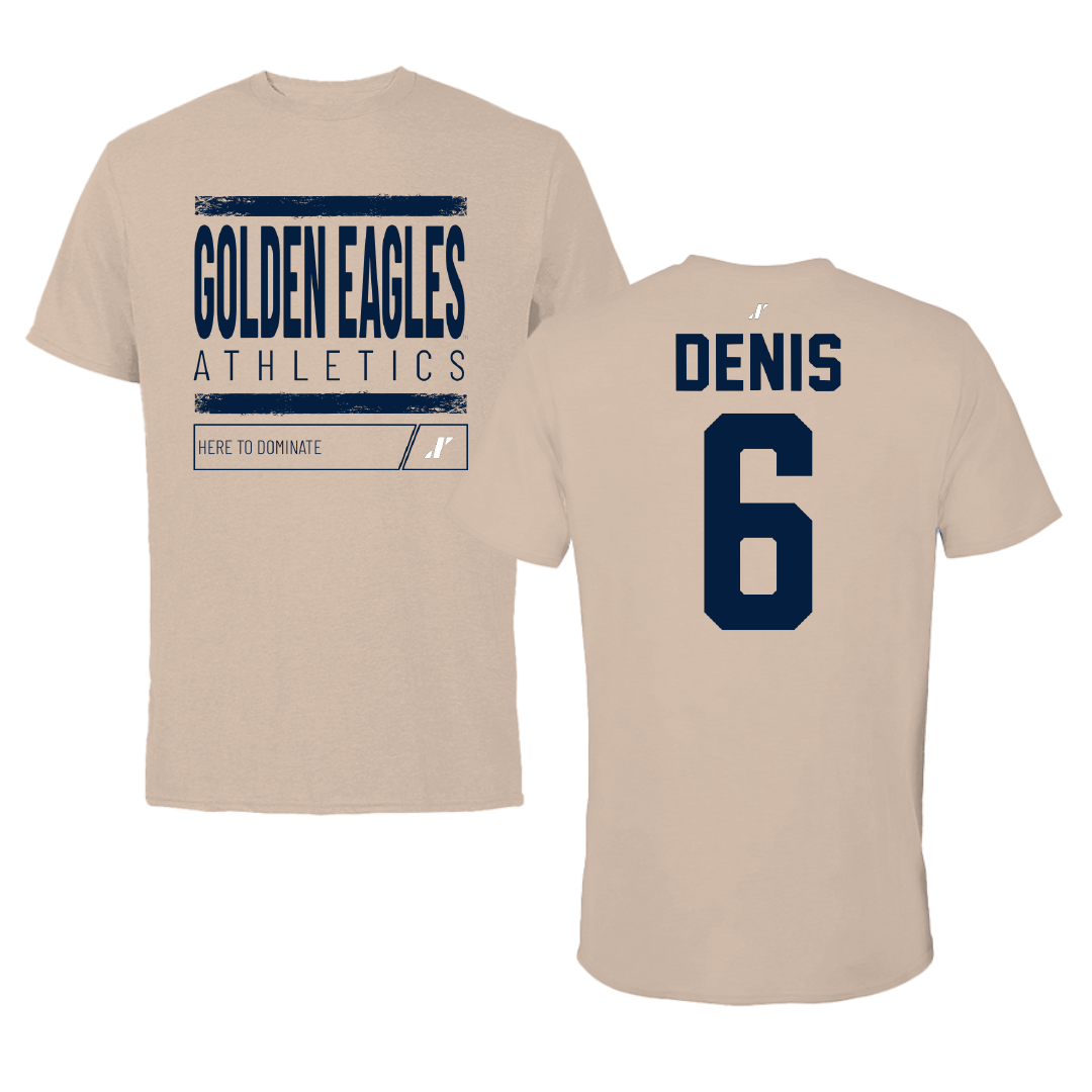 Oral Roberts University Soccer Tan Dominate Tee - #6 Emmanuel Denis