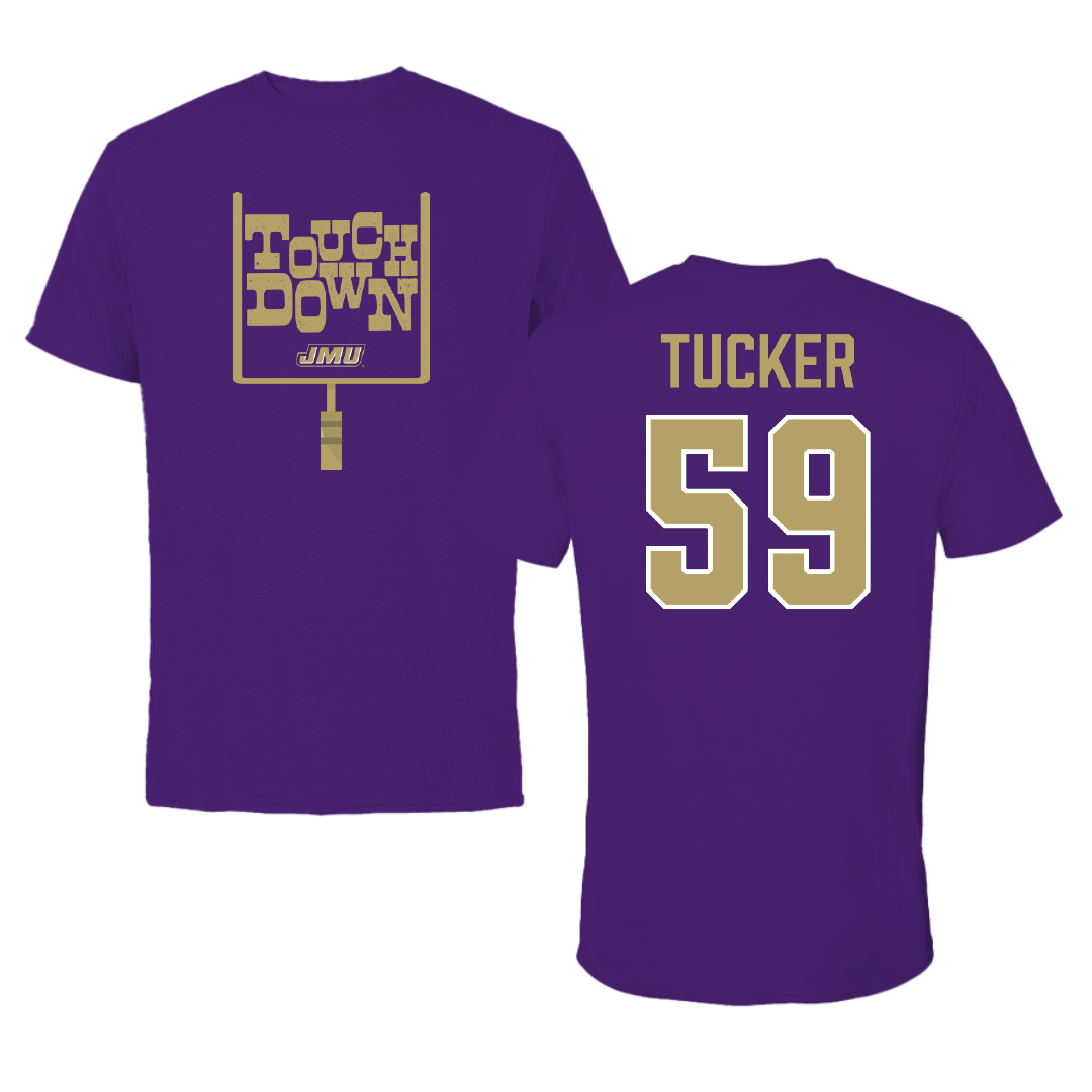 James Madison University Football Purple Touchdown Performance Tee - #59 Tyrique Tucker