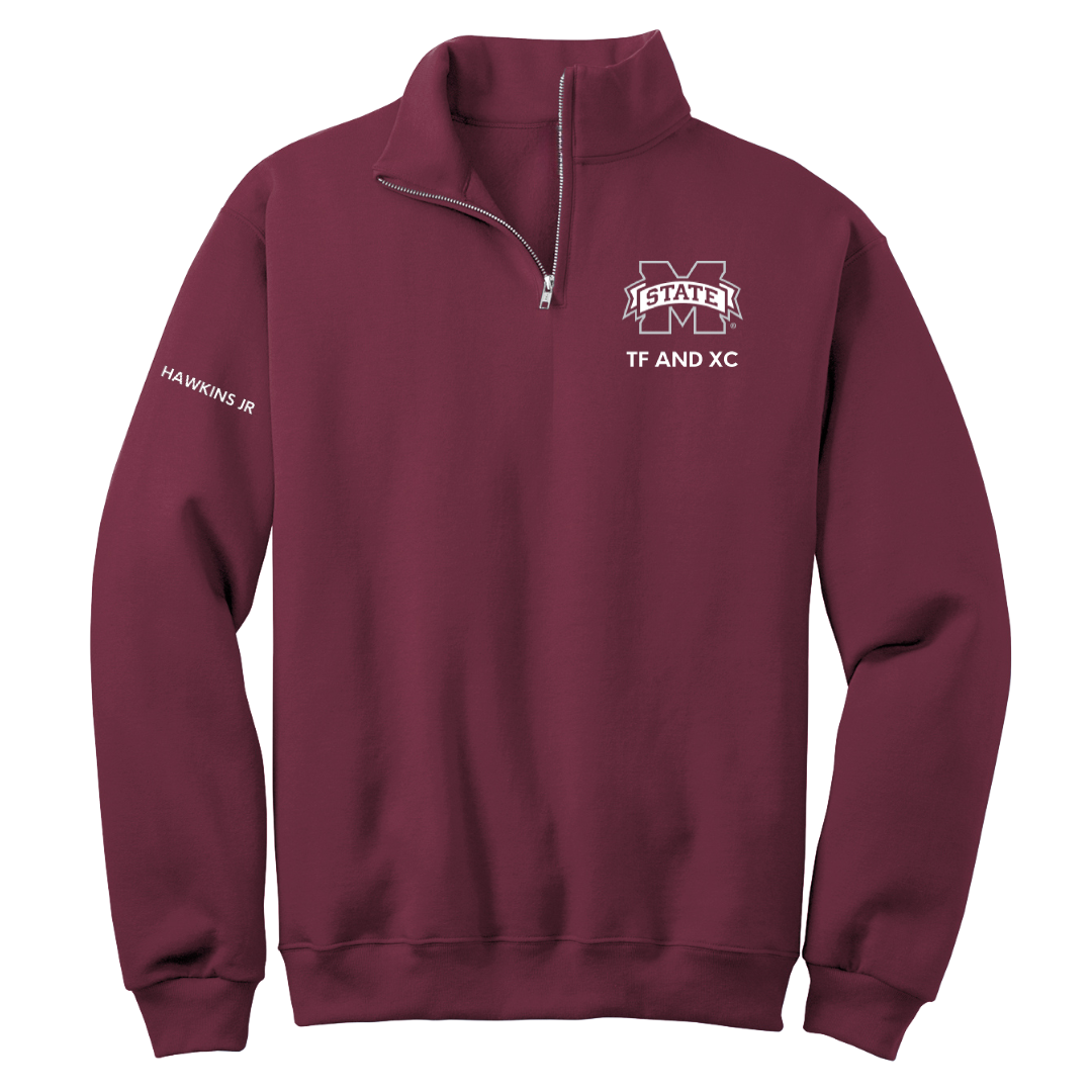 Mississippi State University TF and XC Maroon Quarter-Zip - Sherman Hawkins Jr