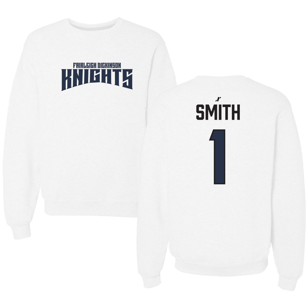 Fairleigh Dickinson University-Metropolitan Campus Volleyball White Classic Crewneck - #1 Timothy Smith