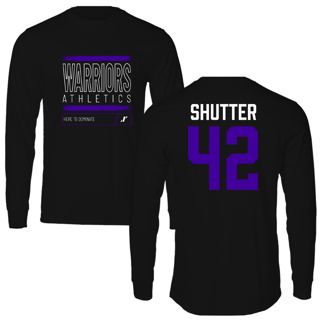 Winona State University Football Black Dominate Long Sleeve - #42 Sam Shutter