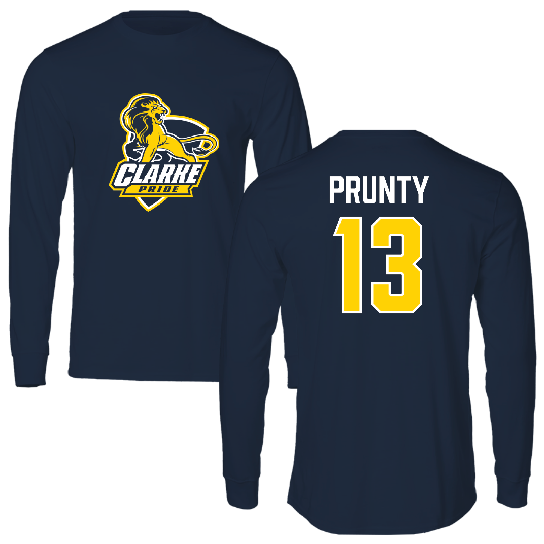Clarke University Soccer Navy Long Sleeve - #13 Abby Prunty