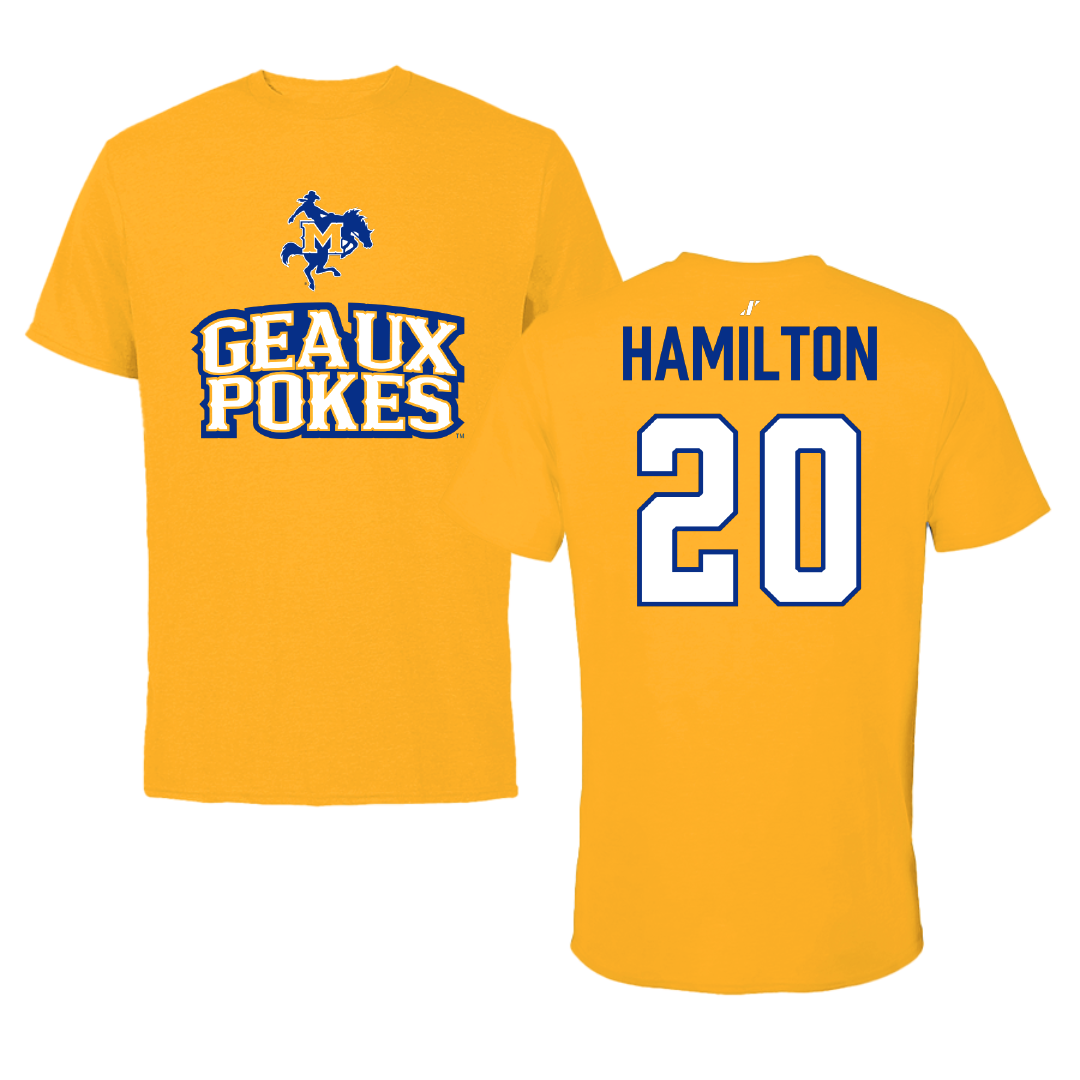 McNeese State University Basketball (W) Gold General Tee - #20 Carley Hamilton