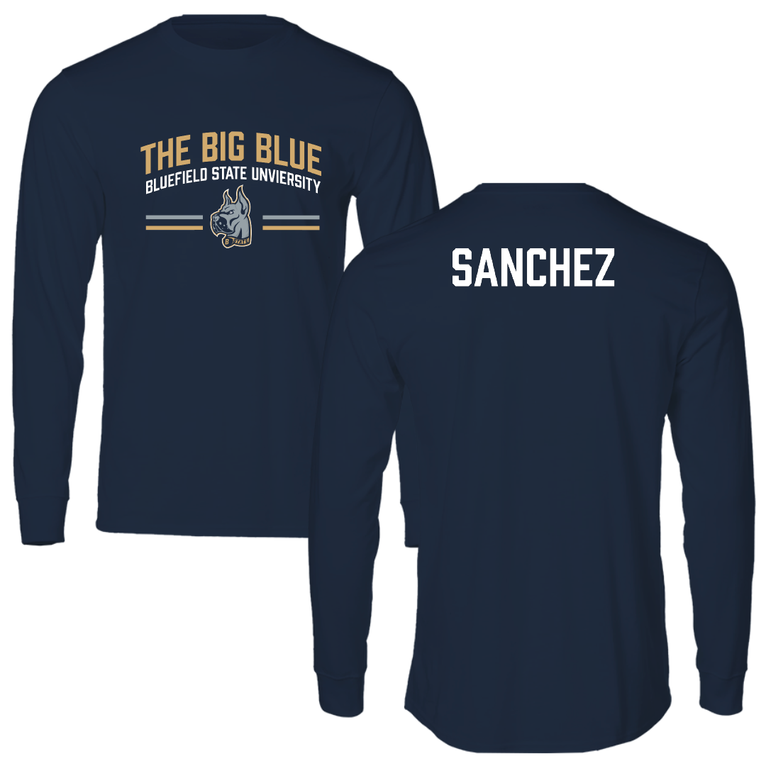 Bluefield State University Wrestling Navy General Performance Long Sleeve - Enrique Sanchez