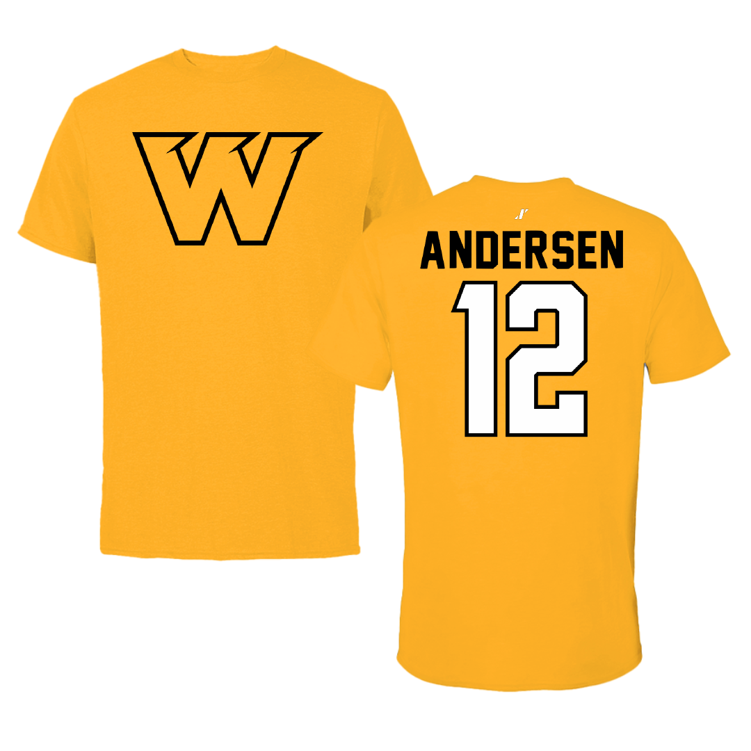 Wayne State College (Nebraska) Football Gold Performance Tee - #12 Mitchell Andersen