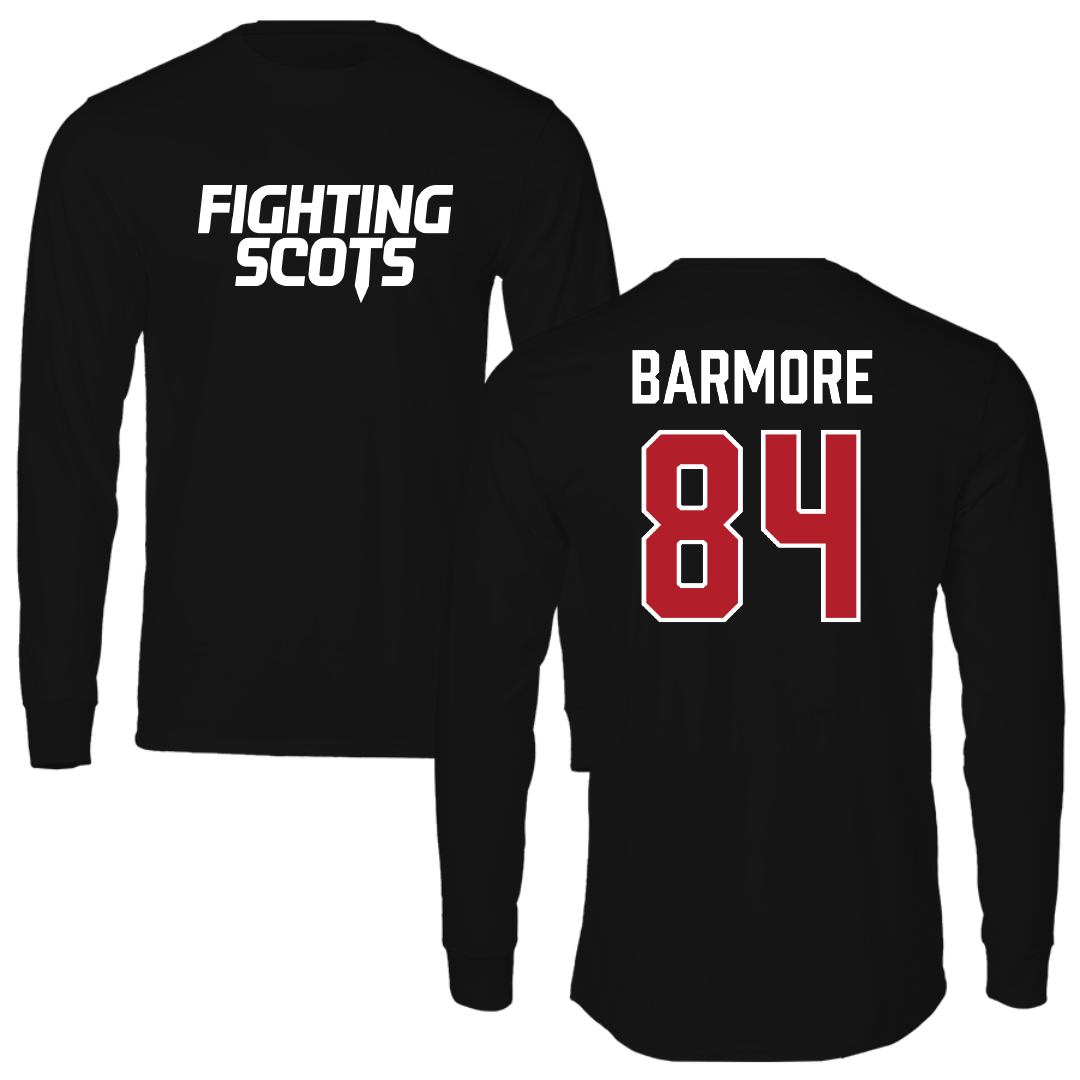 PennWest Edinboro Football Black Performance Long Sleeve - #84 Alex Barmore