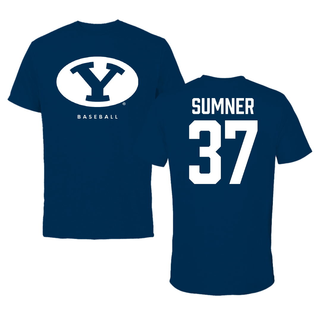 Brigham Young University Baseball Navy Tee - #37 Garrison Sumner